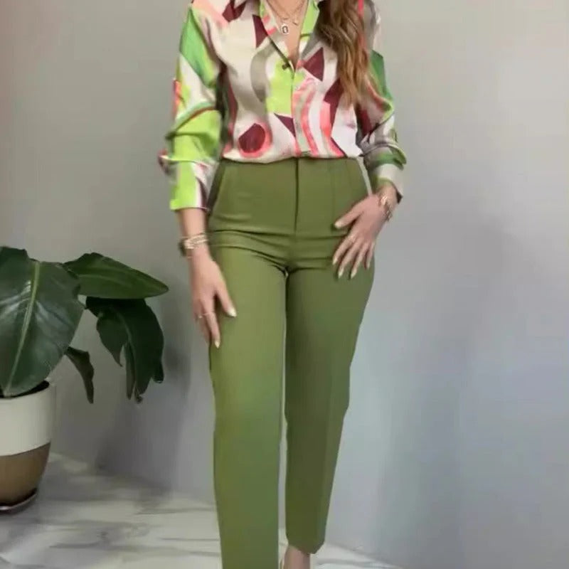 Printed Two-Piece Outfit – Shirt & Pants #RSA7541R