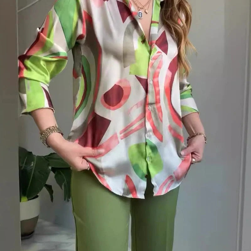 Printed Two-Piece Outfit – Shirt & Pants #RSA7541R