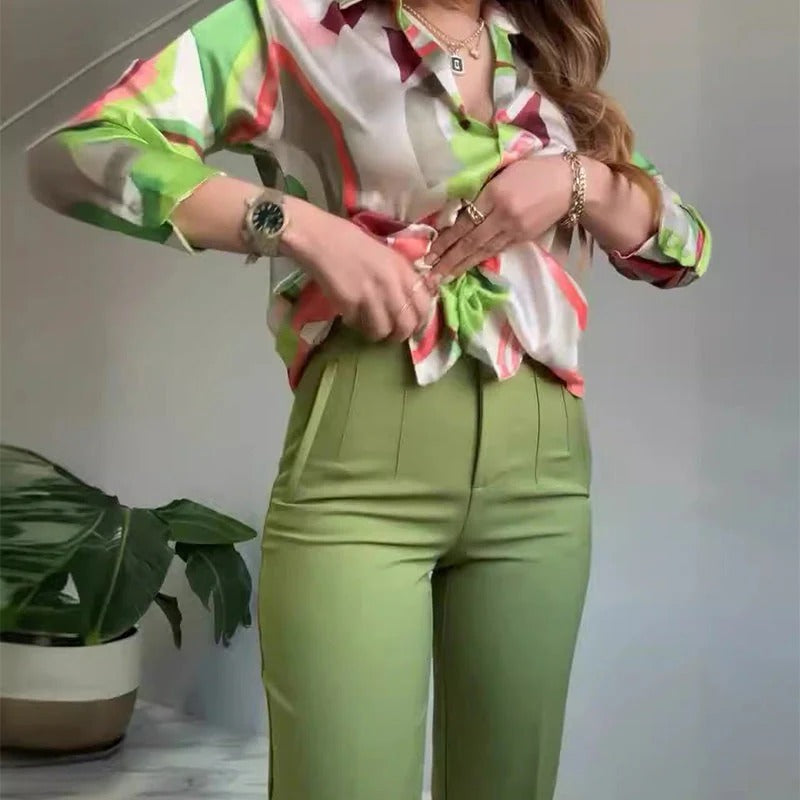 Printed Two-Piece Outfit – Shirt & Pants #RSA7541R