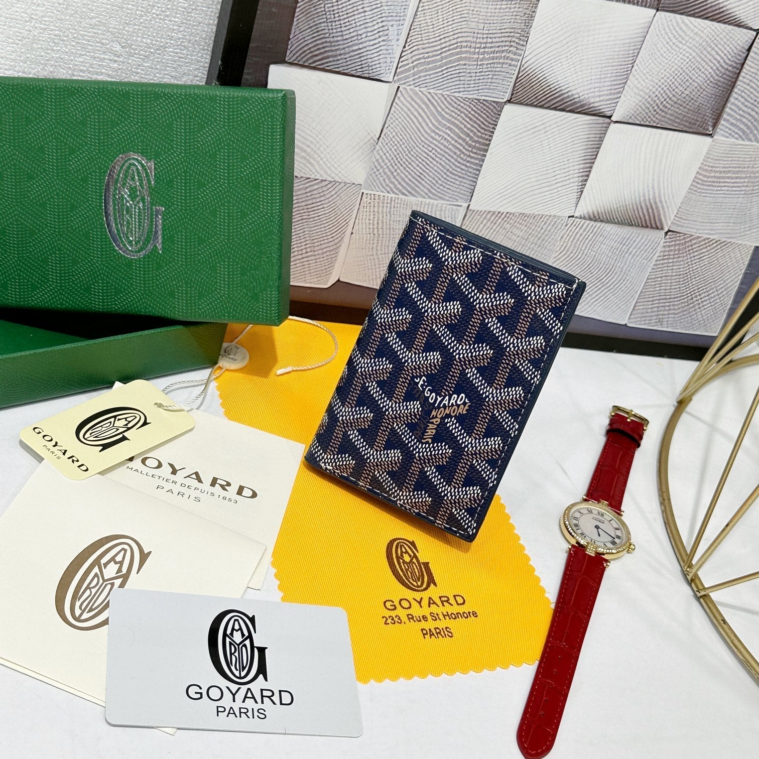 Goyard 2026 Saint-Pierre Card Wallet 11cm Cowhide Canvas 138416