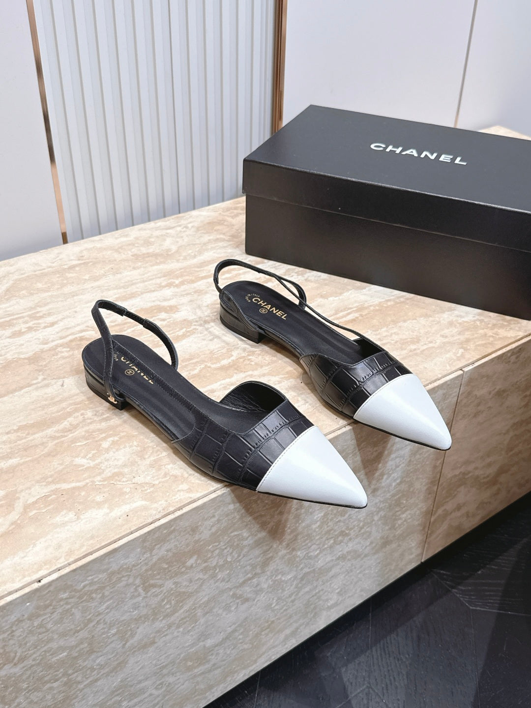 Channel 2026 Slingback Fabric Calfskin 898954