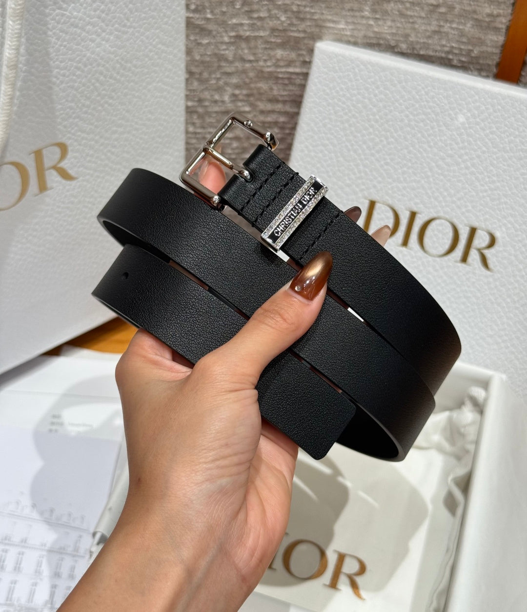 Dior 2026 Night Code Belt 25mm Smooth Cowhide Leather