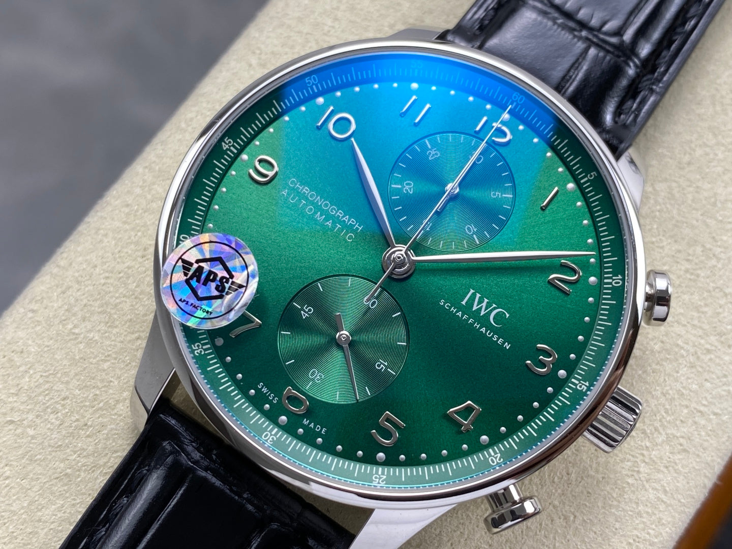 IWC Portuguese Chronograph 41mm Steel Case Crocodile Leather