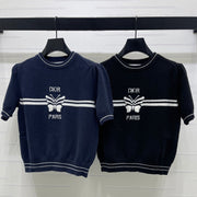 Dior 2026 Bow with Logo Short-Sleeve T-Shirt Wool