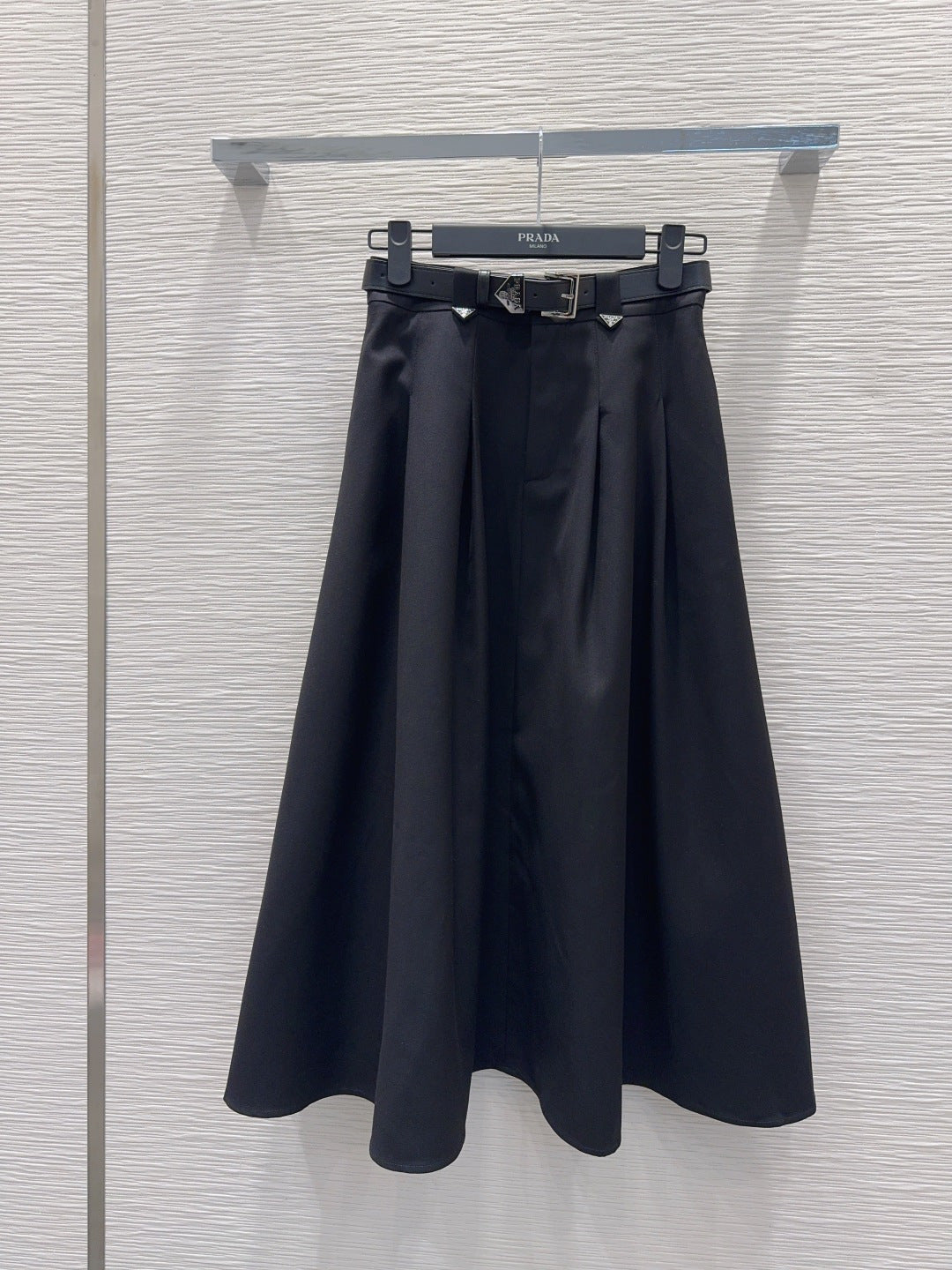 Prada 2026 Midi Skirt Black and Gray Polyester 131890
