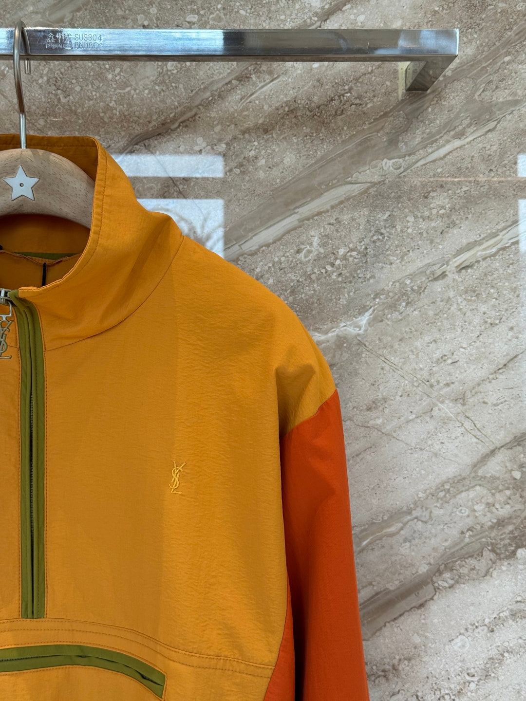 YSL 2026 Cassandre Cropped Windbreaker Nylon