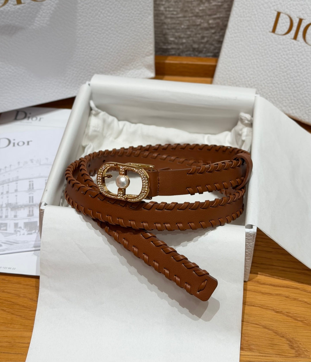 Dior 2026 Hand-woven Calfskin Belt 20mm With Braided Rope Trim