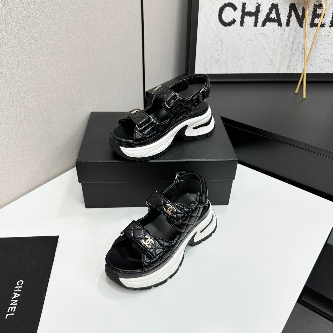 Channel 2026 Chunky Sport Sandals 65mm Patent Calfskin 894909