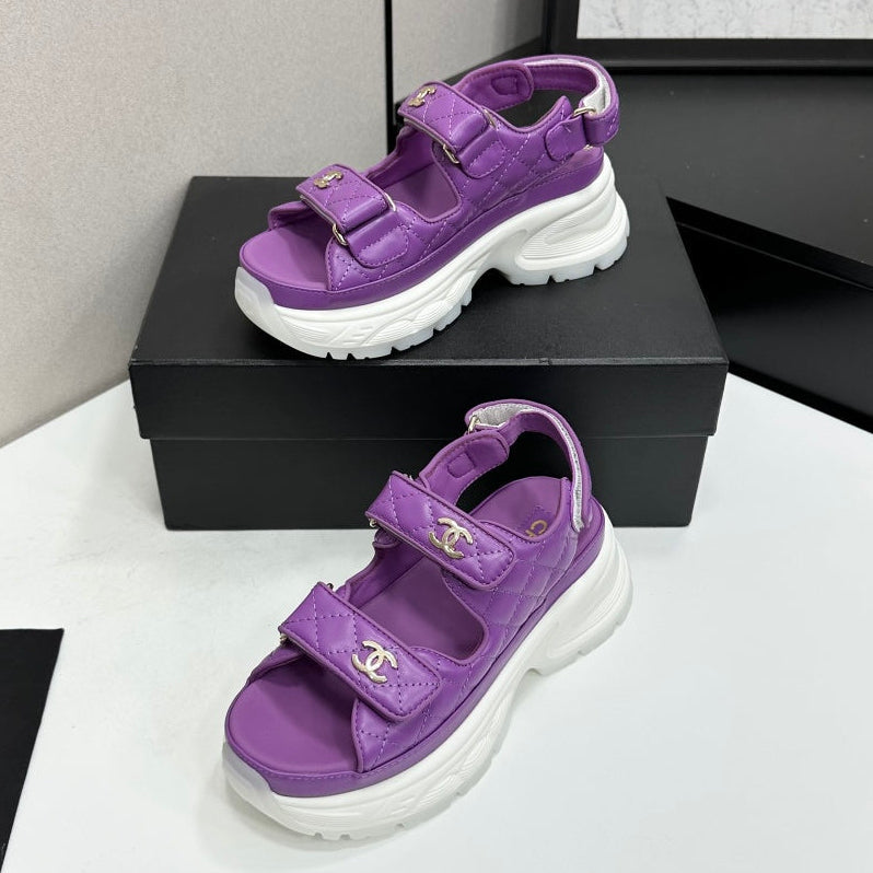 Channel 2026 Chunky Sport Sandals 65mm Patent Calfskin 894909