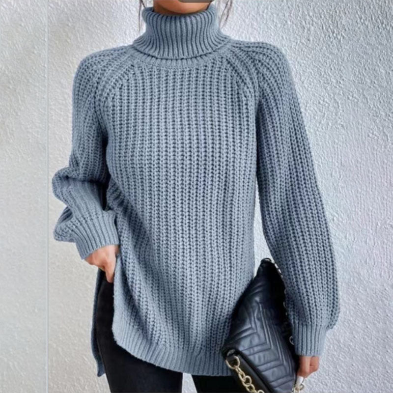 Pull en Laine à Col Haut et Épais