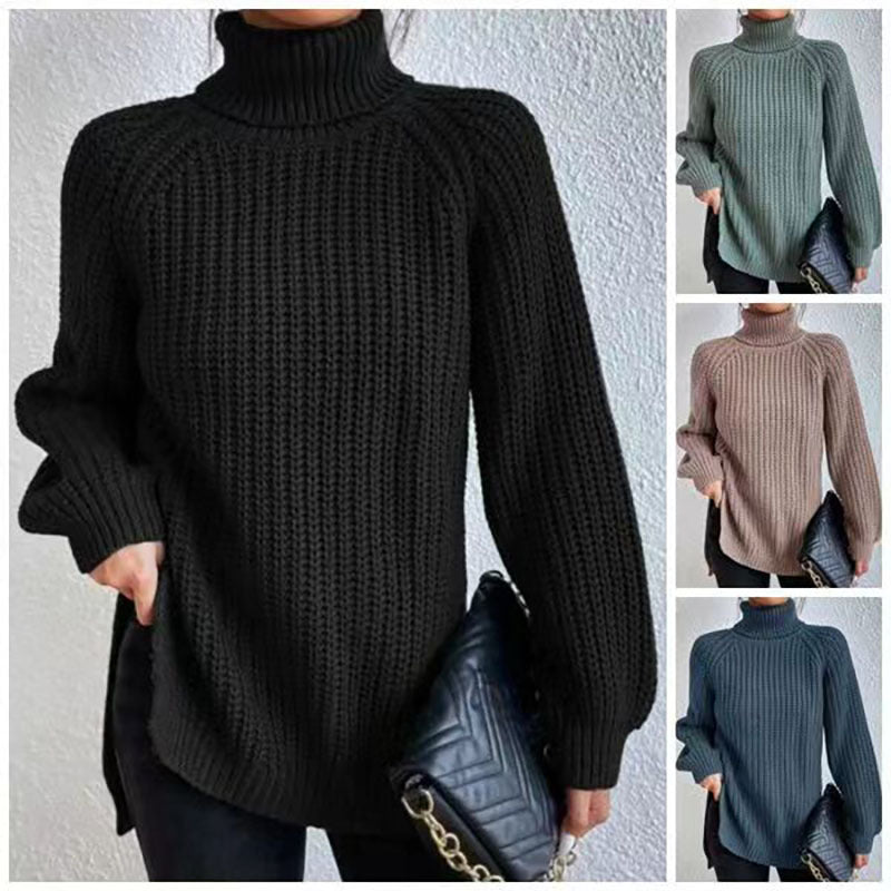 Pull en Laine à Col Haut et Épais