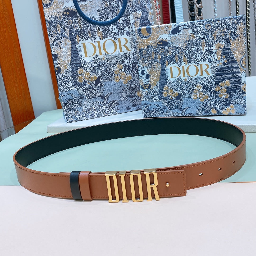 Dior 2026 D-Fence Reversible Belt 3.0cm Calfskin