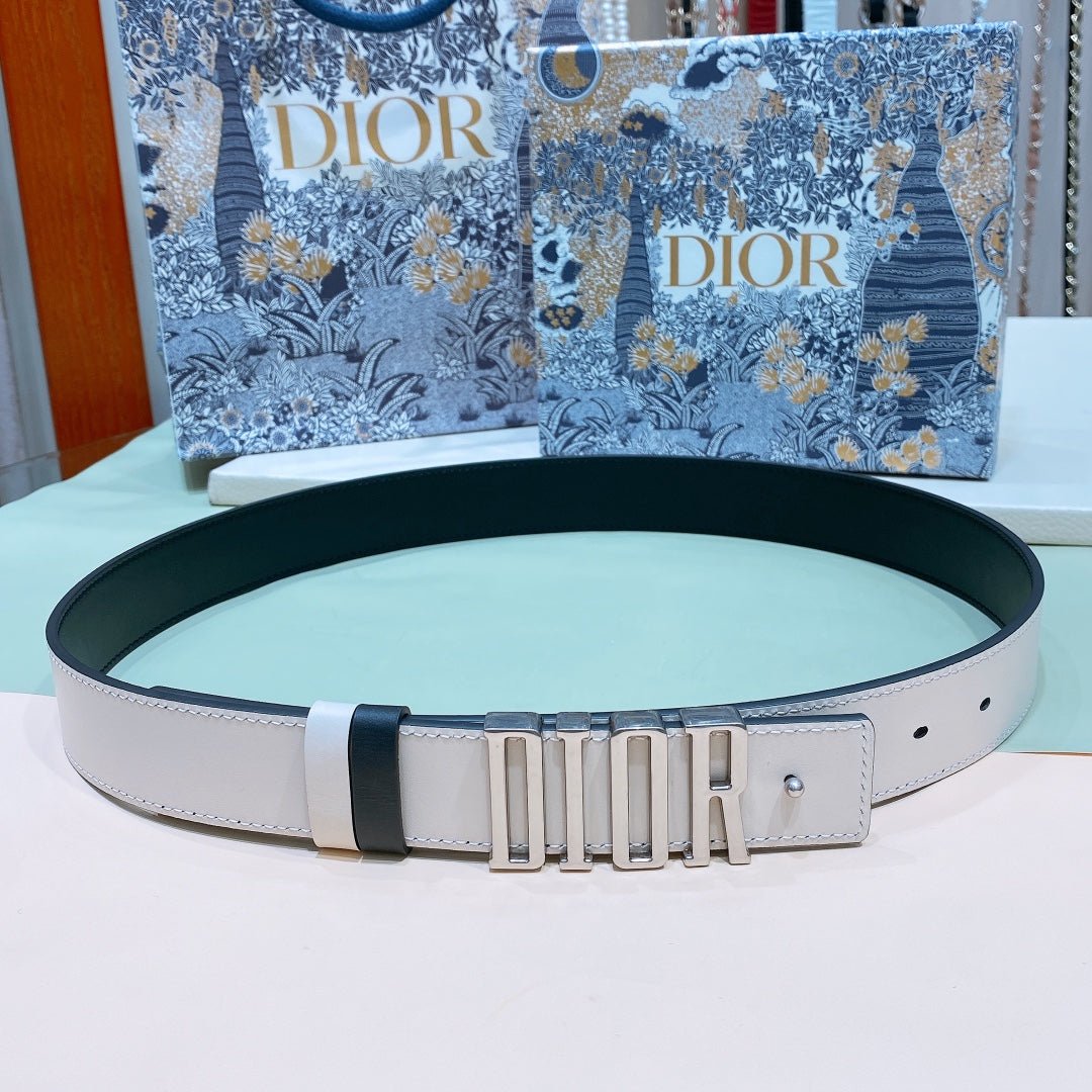 Dior 2026 D-Fence Reversible Belt 3.0cm Calfskin