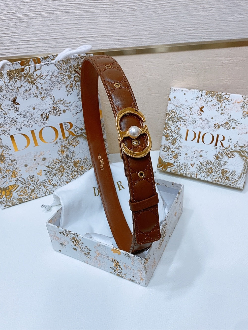 Dior 2026 Montaigne Jolie Belt 3.0cm Lambskin