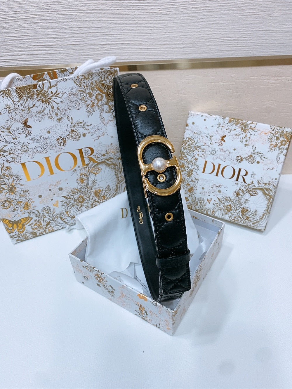 Dior 2026 Montaigne Jolie Belt 3.0cm Lambskin