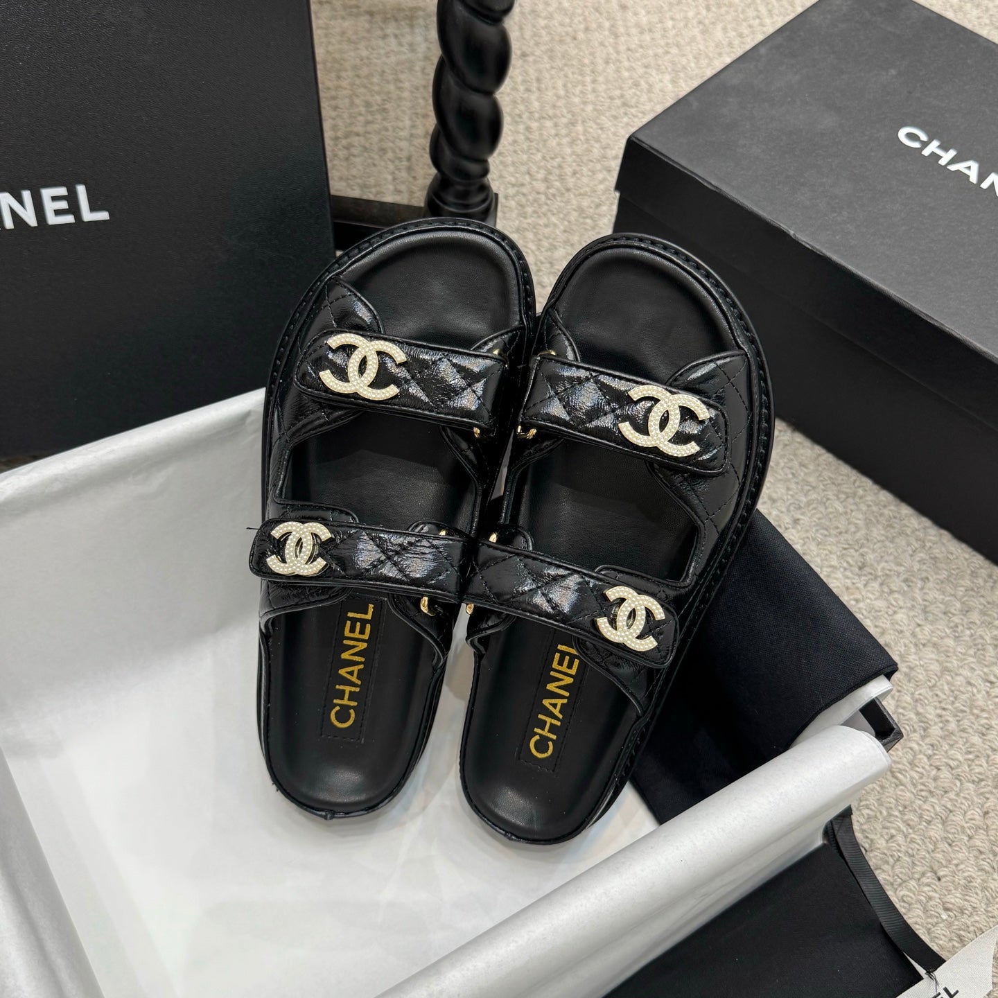 CC 25S Dad Sandal Mule Calfskin Mop Logo