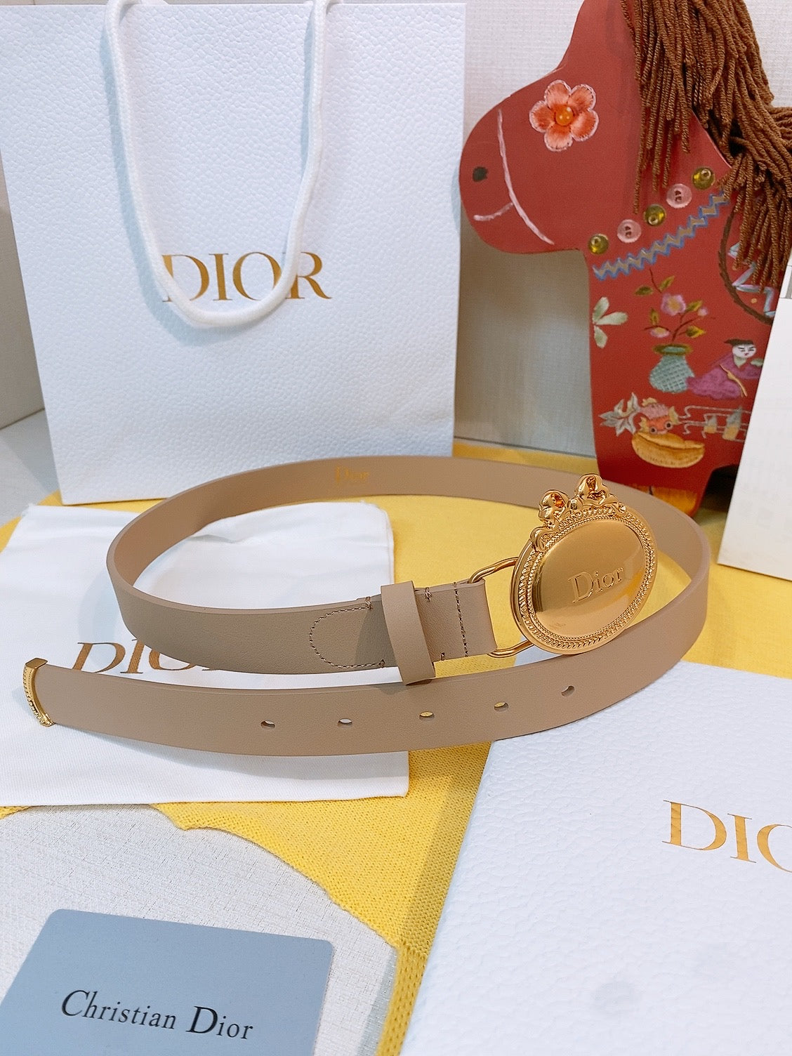 Dior 2026 Oval Buckle Belt 2.5cm Smooth Calfskin