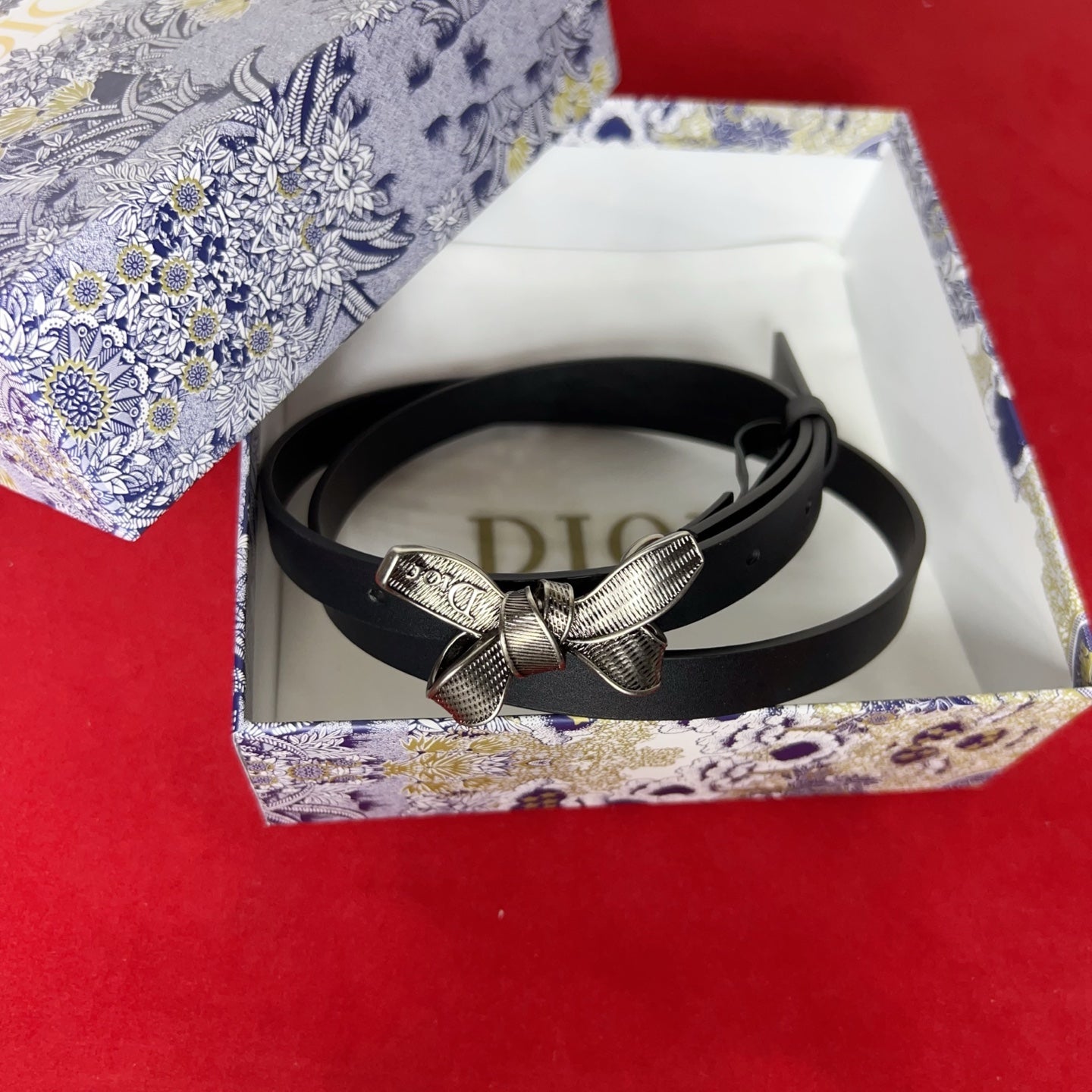 Dior 2026 Bow Belt 1.5cm Smooth Calfskin