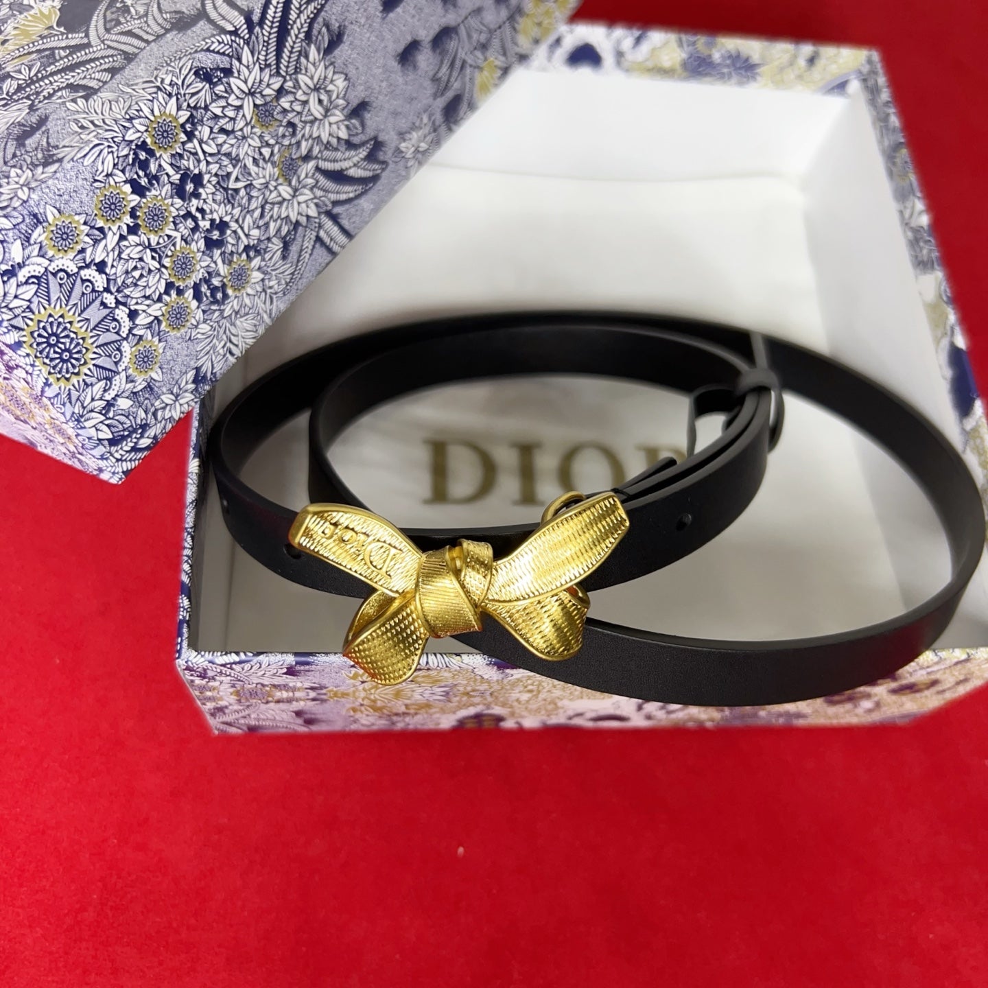 Dior 2026 Bow Belt 1.5cm Smooth Calfskin