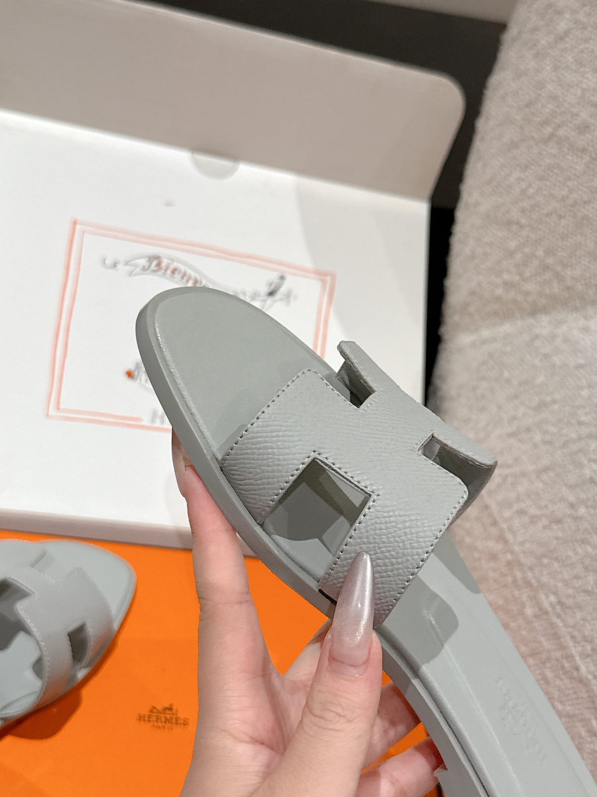 HM 25 Oran Sandal Grey Epsom