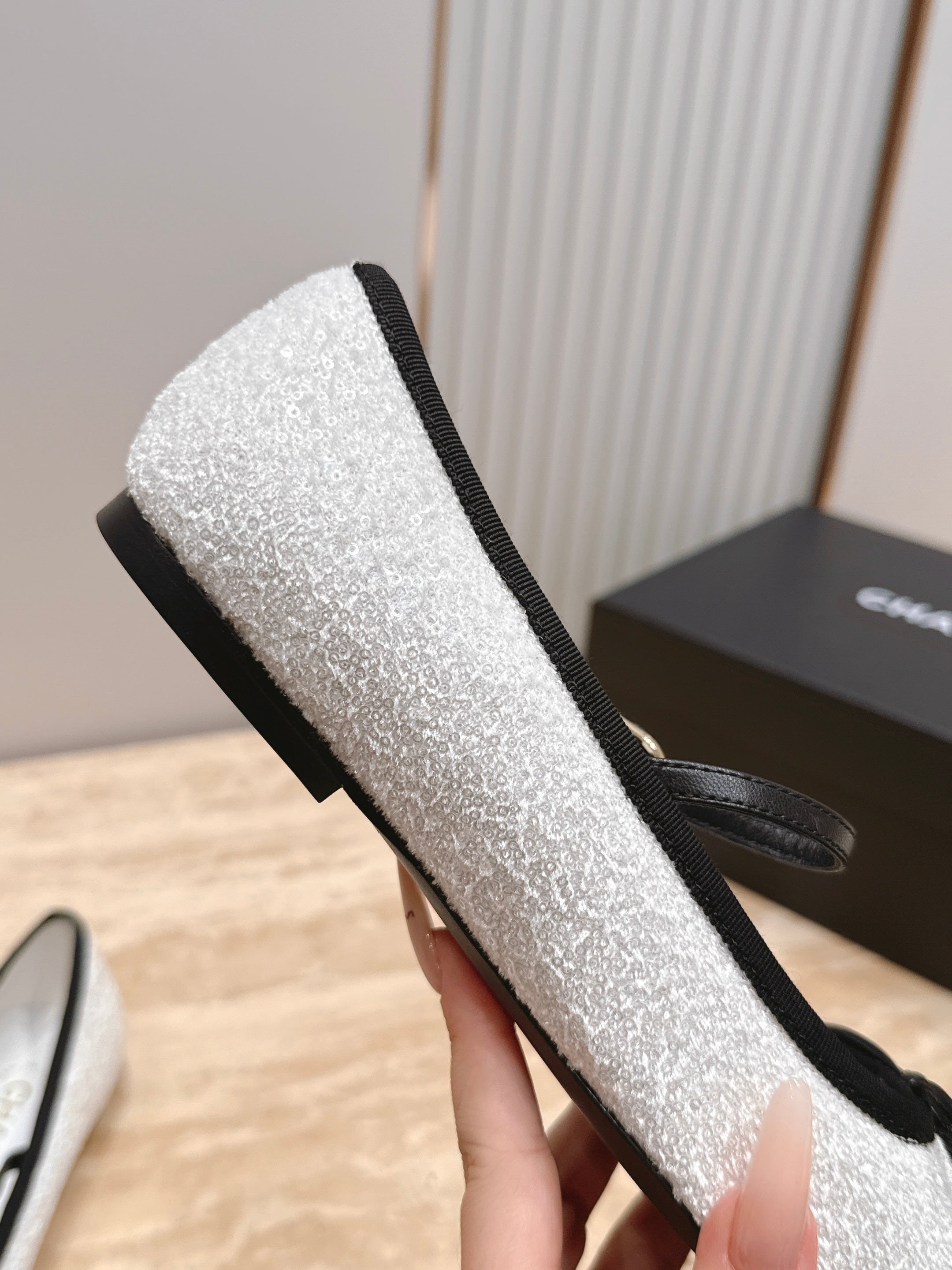 Channel 2026 Glitter Ballet Flat 10mm Calfskin 899070
