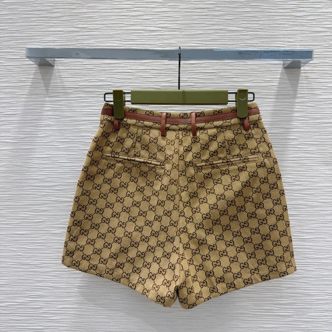 Gucci 2025 Short Camel and Ebony Polyester Fiber