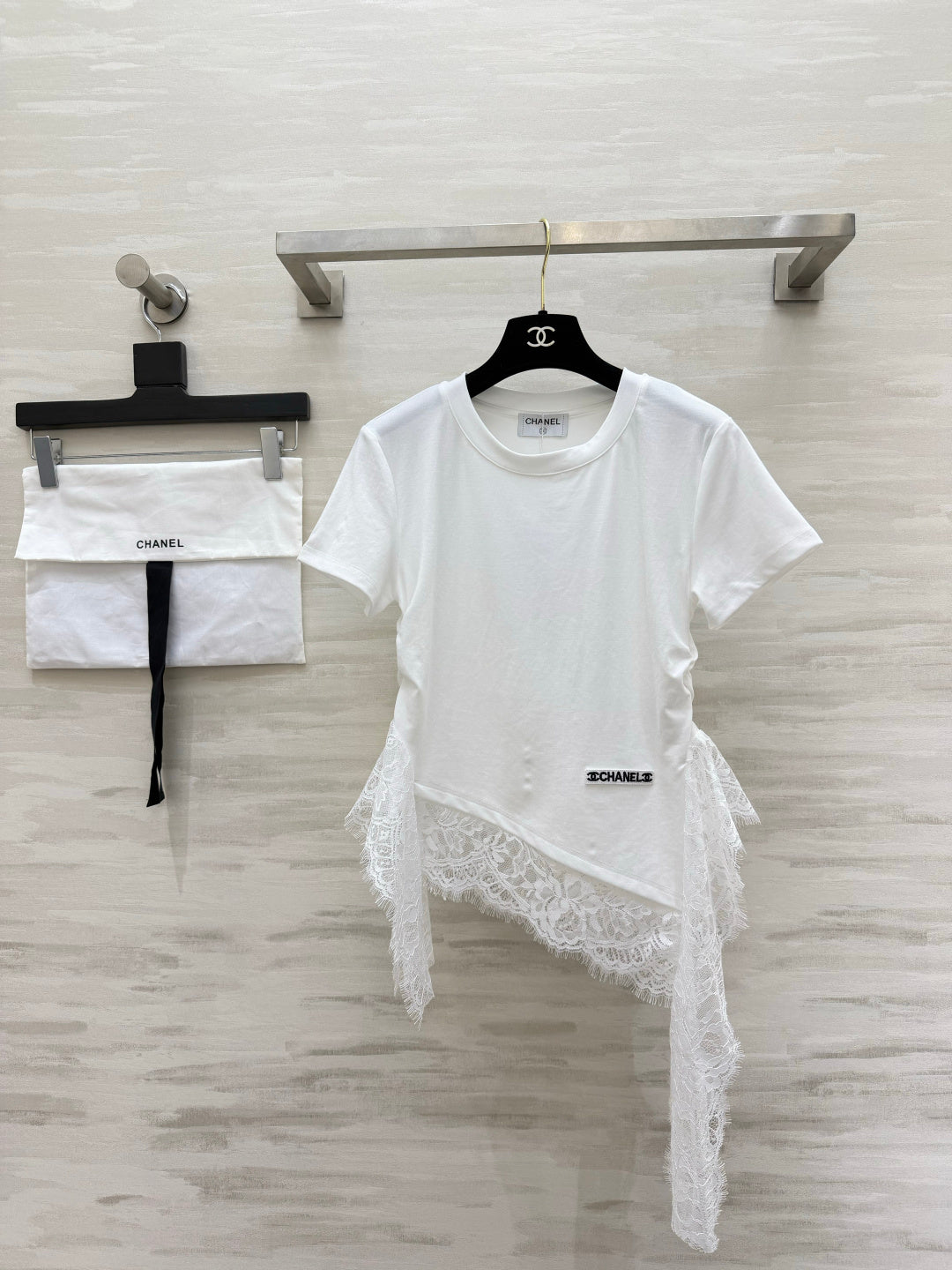 Chanel 2026 Lace Trim Shirt Cotton 398780
