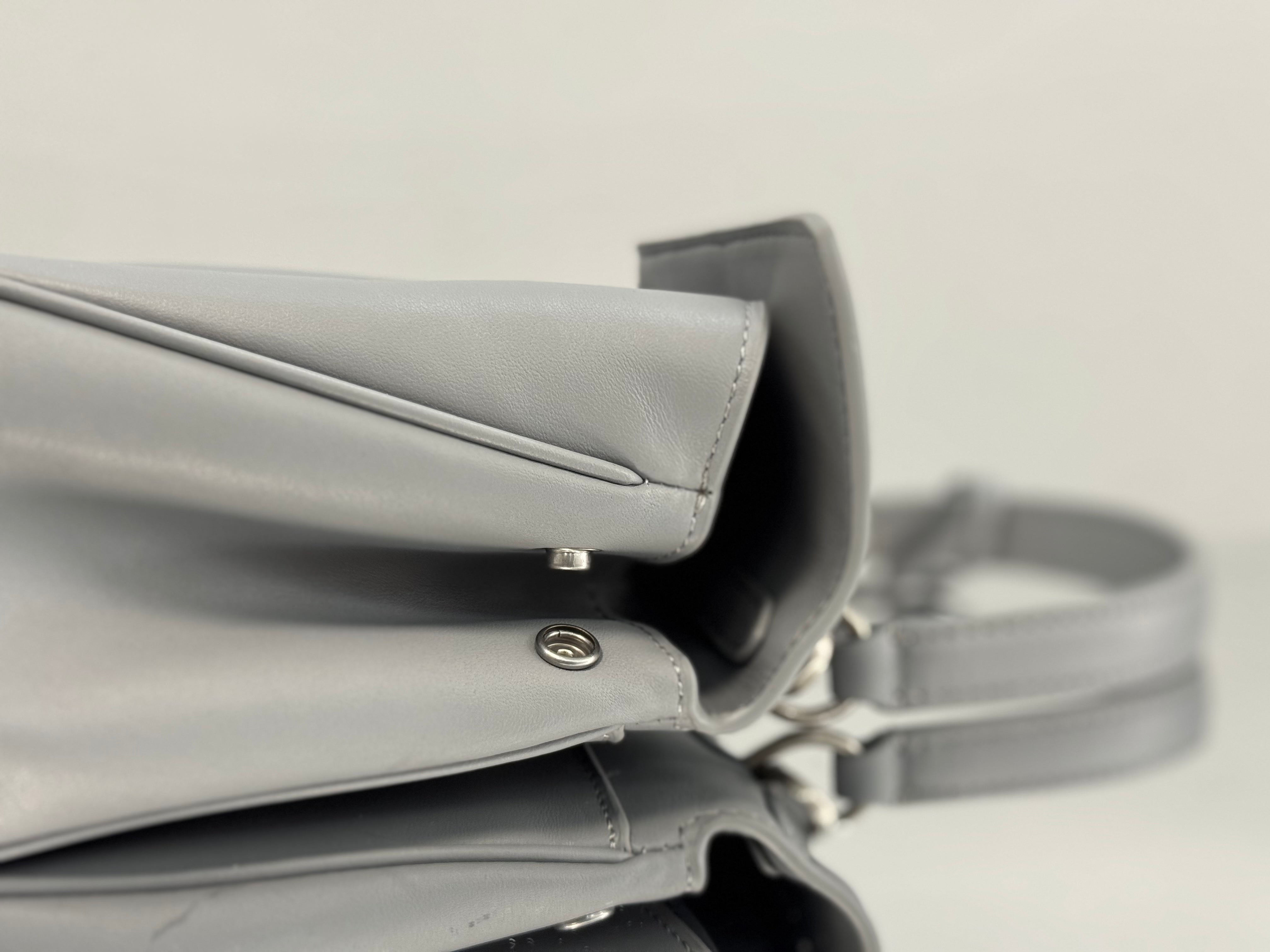 Balenciaga Mini Bag 22 Gray Calfskin Sliver Hardware