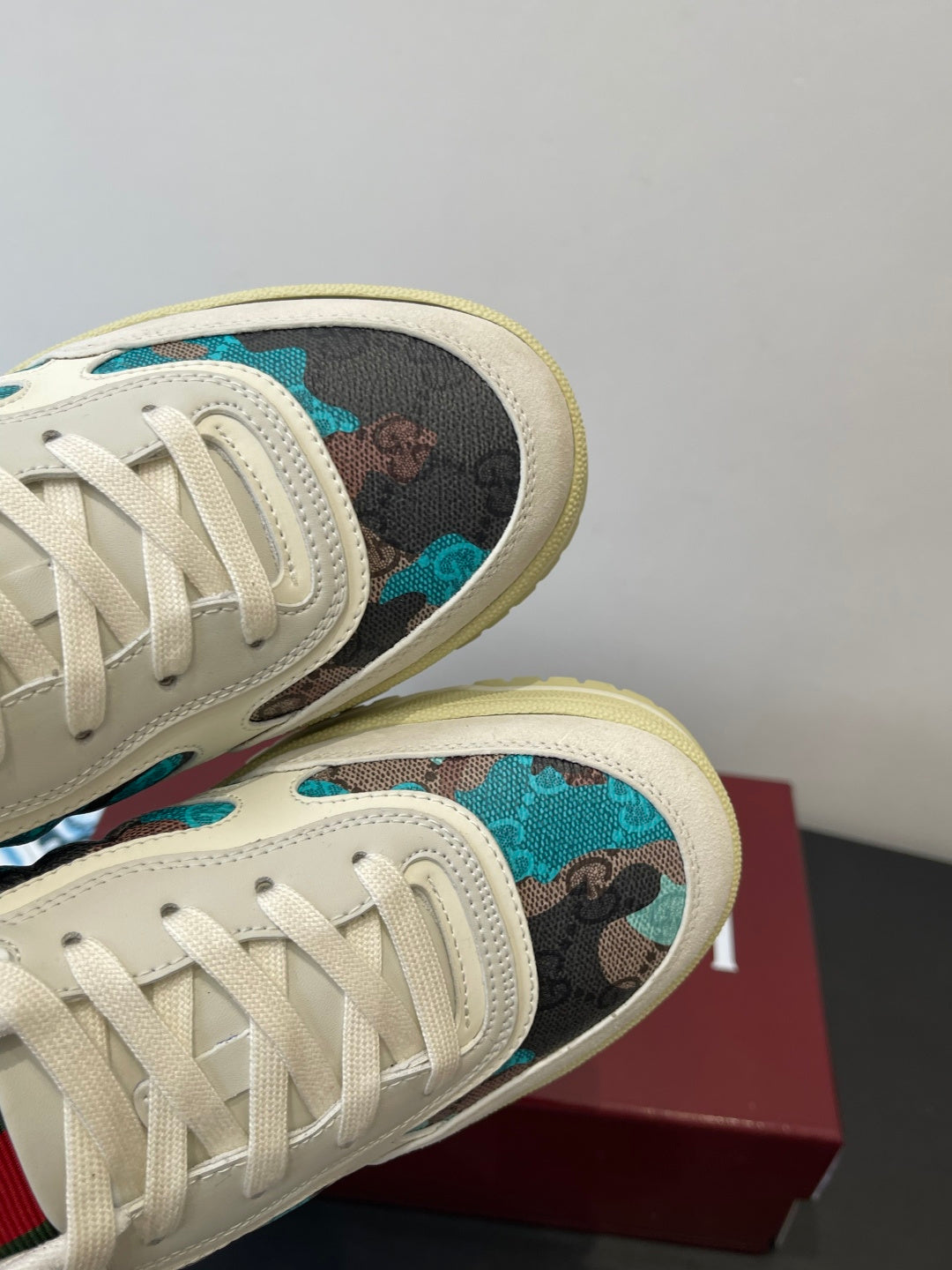 Gucci 2025 Re-Web Sneaker White Blue Leather Fabric