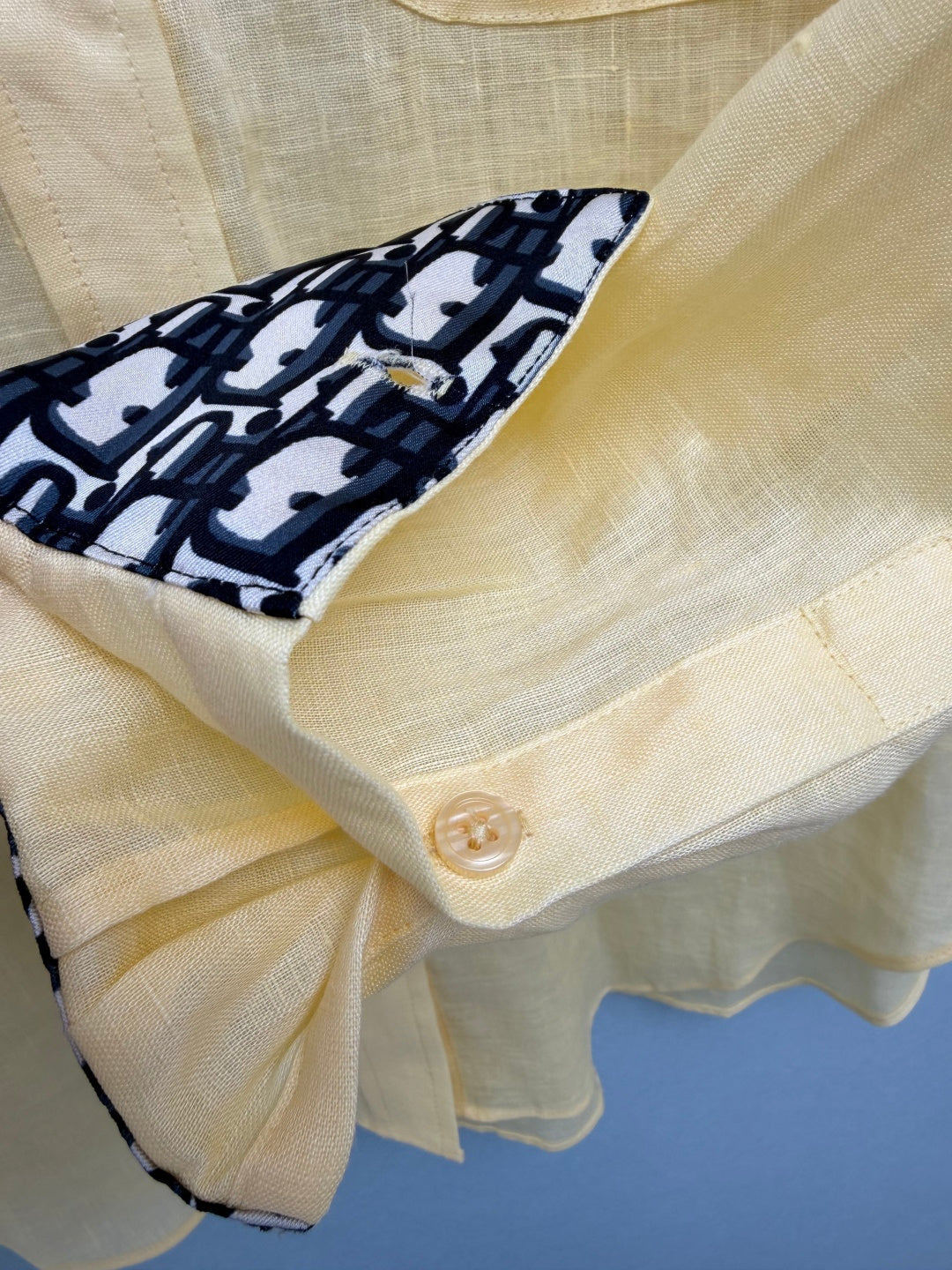 Dior 2026 Shirt and Shorts Casual Set Yellow Cotton 440646