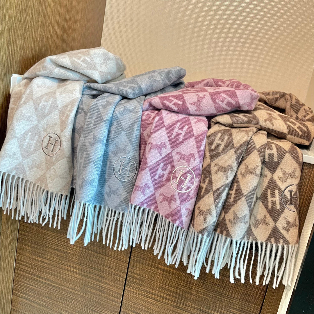 HM 25s Reversible Scarf 200cm Gray Cashmere 960510