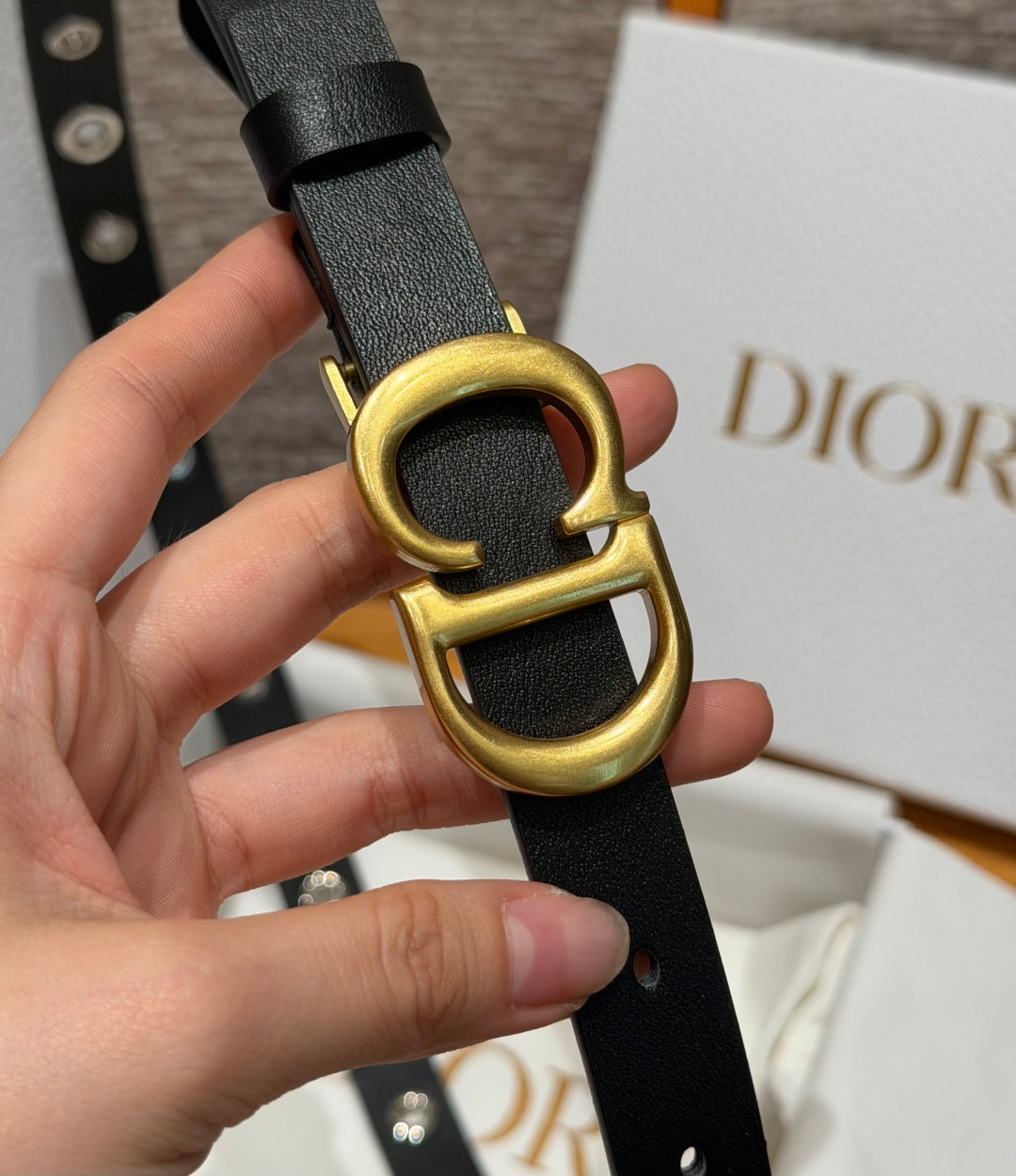 Dior 2026 Montaigne Studded Belt 2.0cm Smooth Leather
