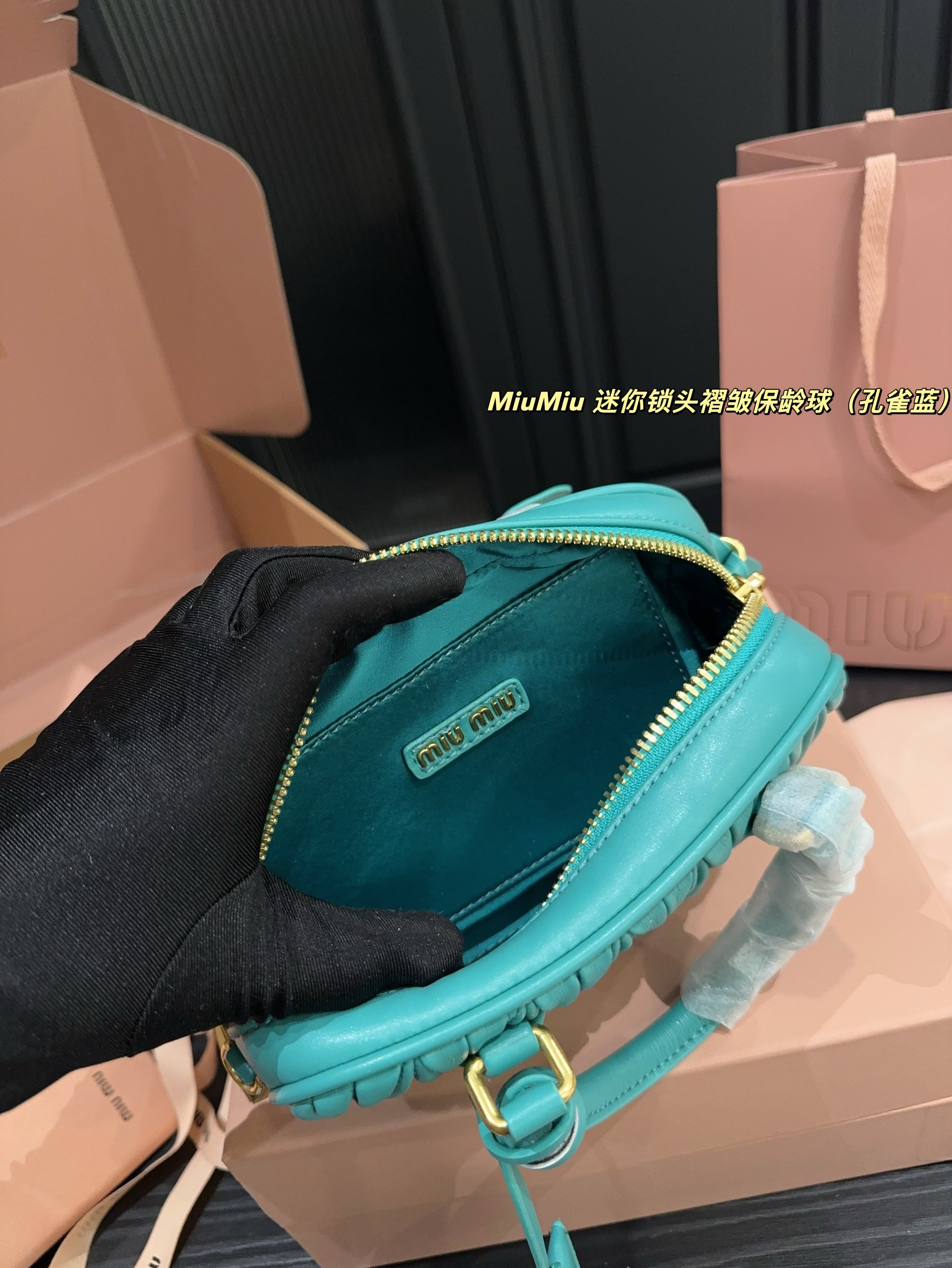 ARCADIE MATELASSÃ‰ BAG 20 IN HIPPIE BLUE LAMBSKIN GOLD HARDWARE