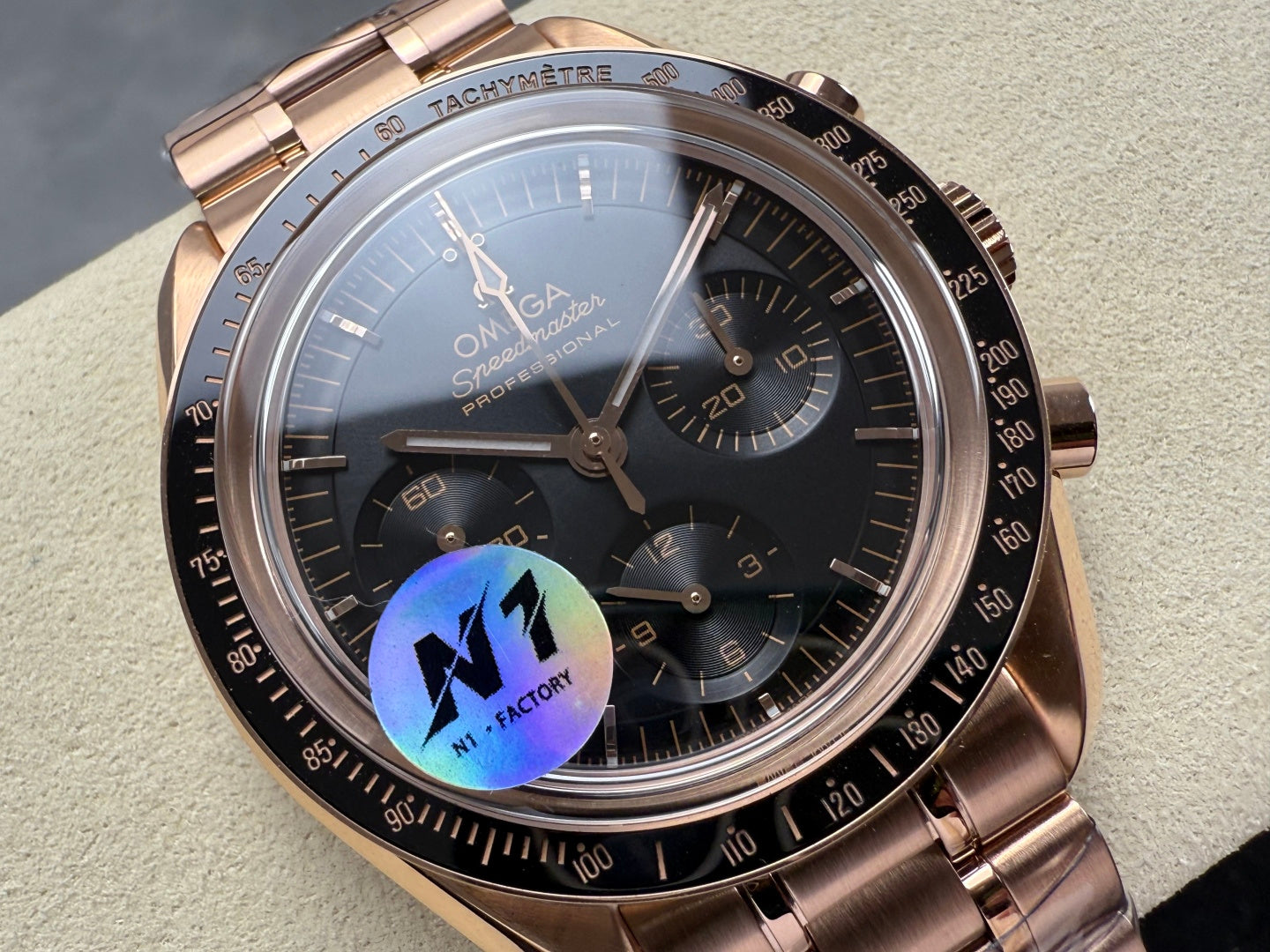 Omega Speedmaster Professional Moonwatch 42mm Rose Gold Black Dial 233474