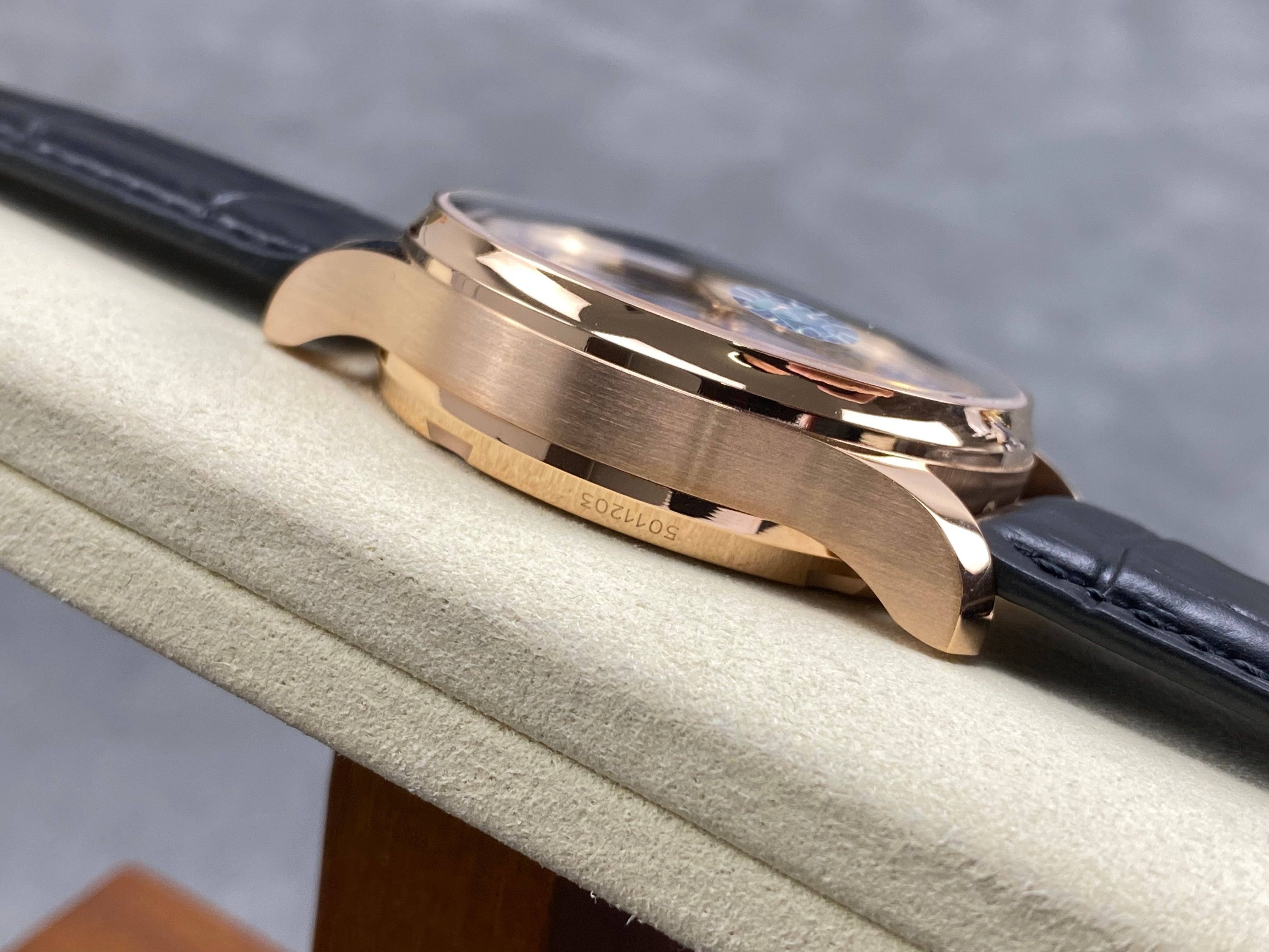 IWC Portuguese 42mm Black Dial Pink Gold Case Leather