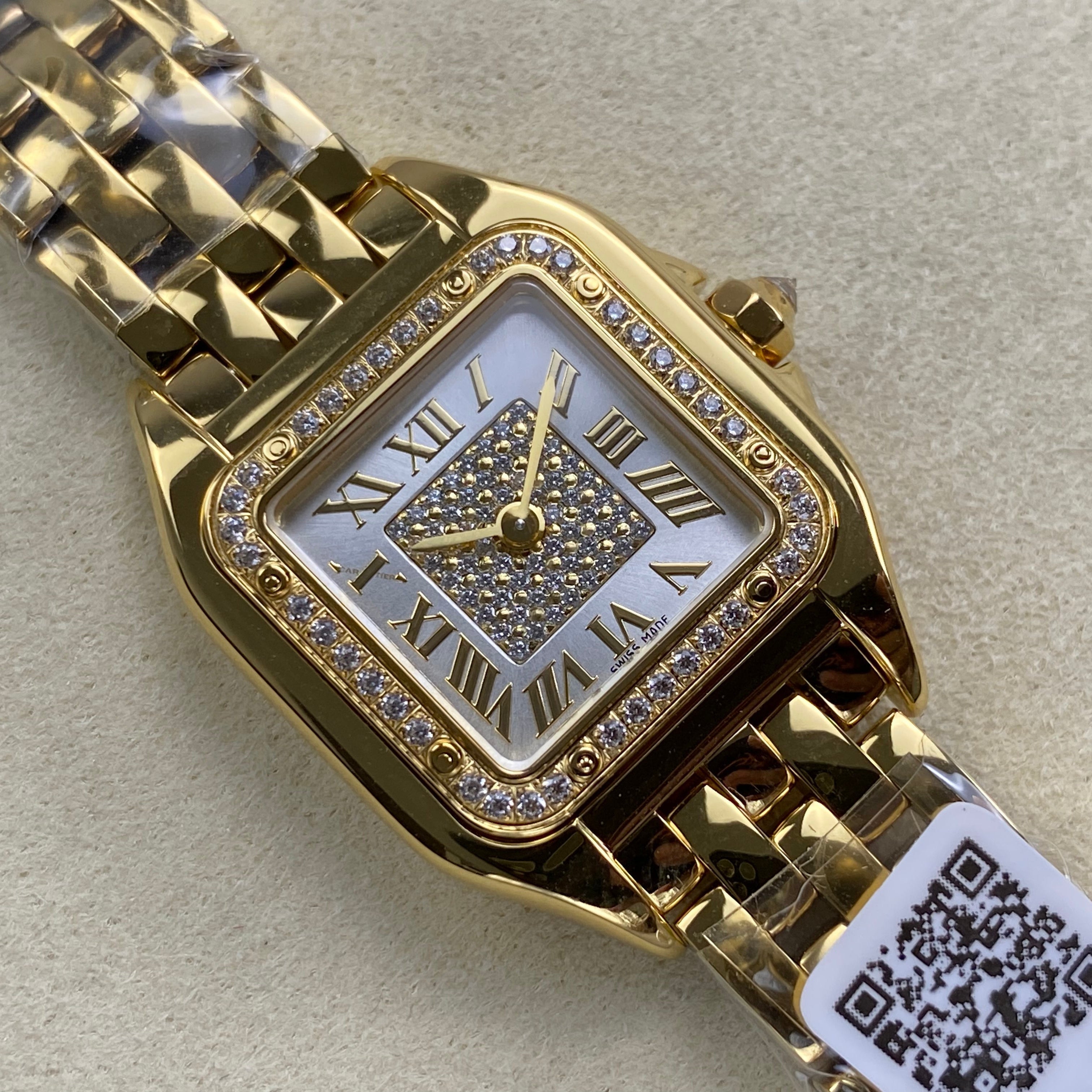 Cartier Panthère  37mm White Diamond Dial Gold Diamond Bezel