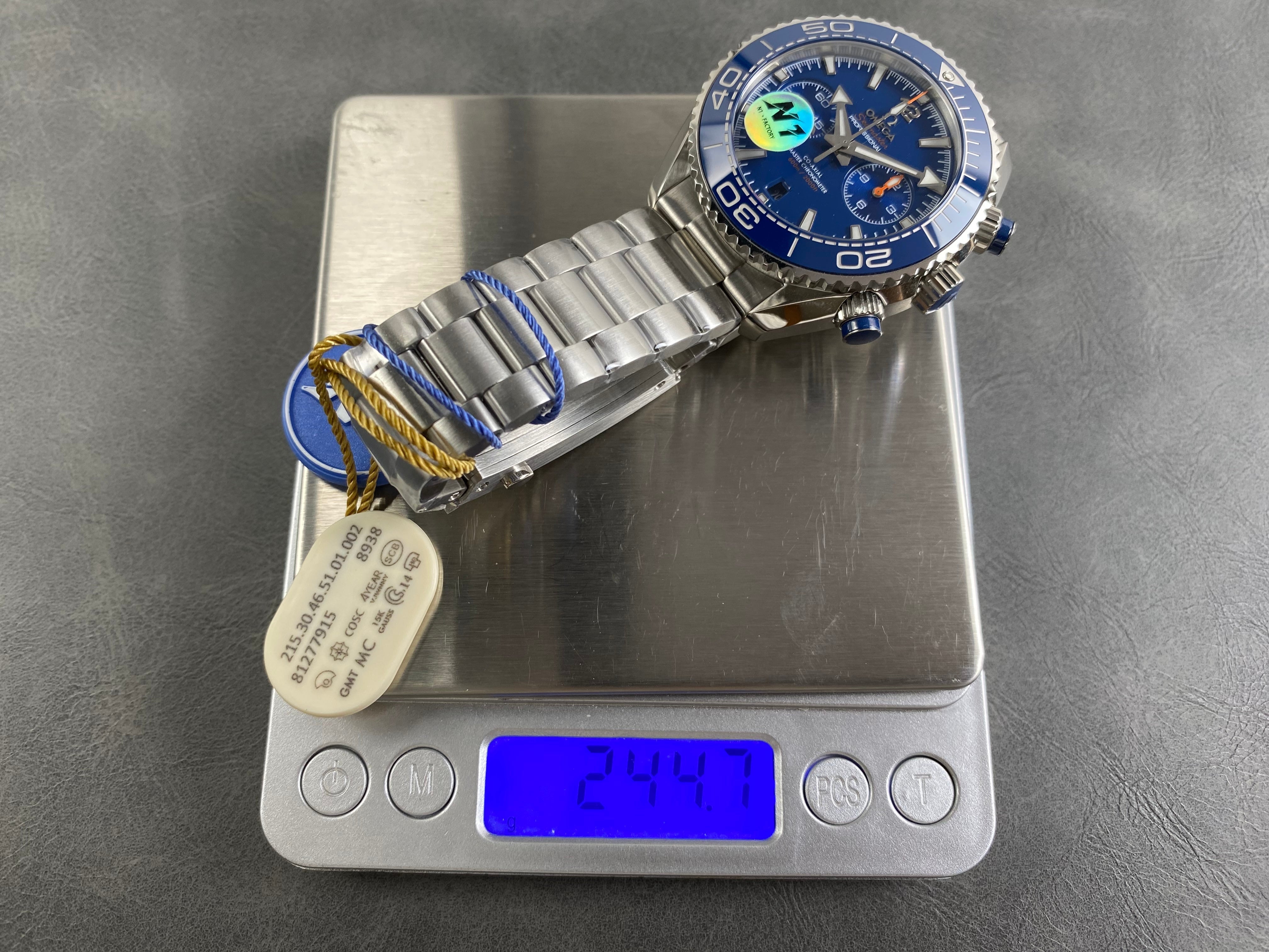 Omega Seamaster 46mm Blue Dial Sliver Case Blue Bezel Steel