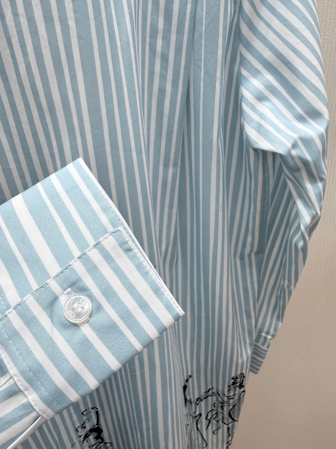 Dior 2026 Print Shirt Blue Cotton 628382