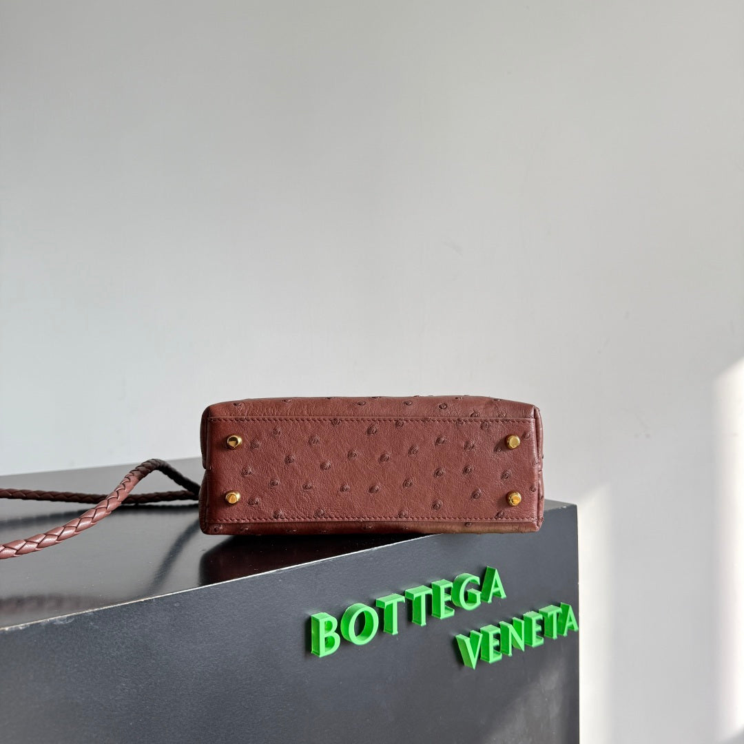 Bottega Veneta 2026 Andiamo Bag 20.5cm Sapele Ostrich Leather