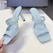 Channel 2026 Mule 70mm Embossing And Suede Calfskin 895349