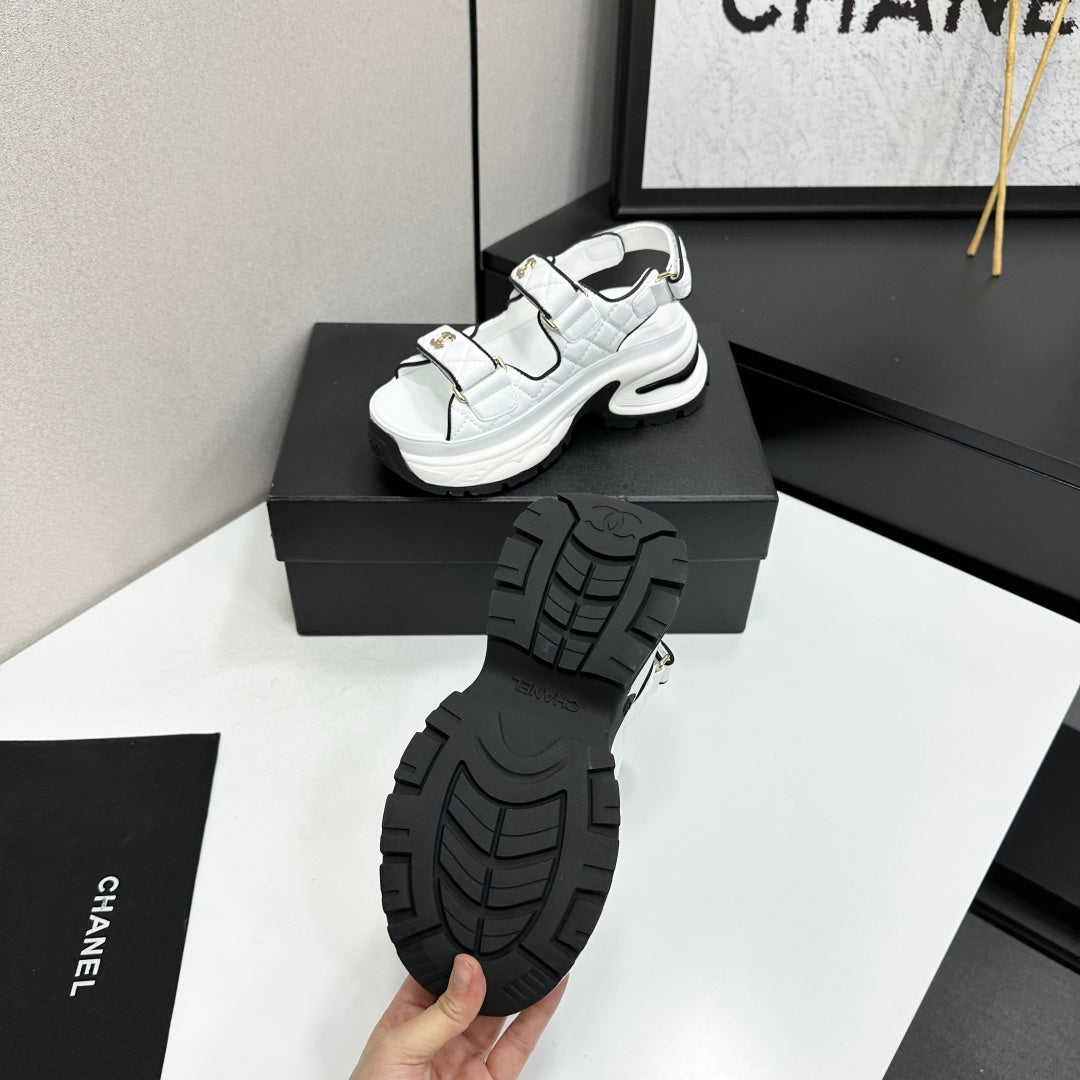 Channel 2026 Chunky Sport Sandals 65mm Patent Calfskin 894909