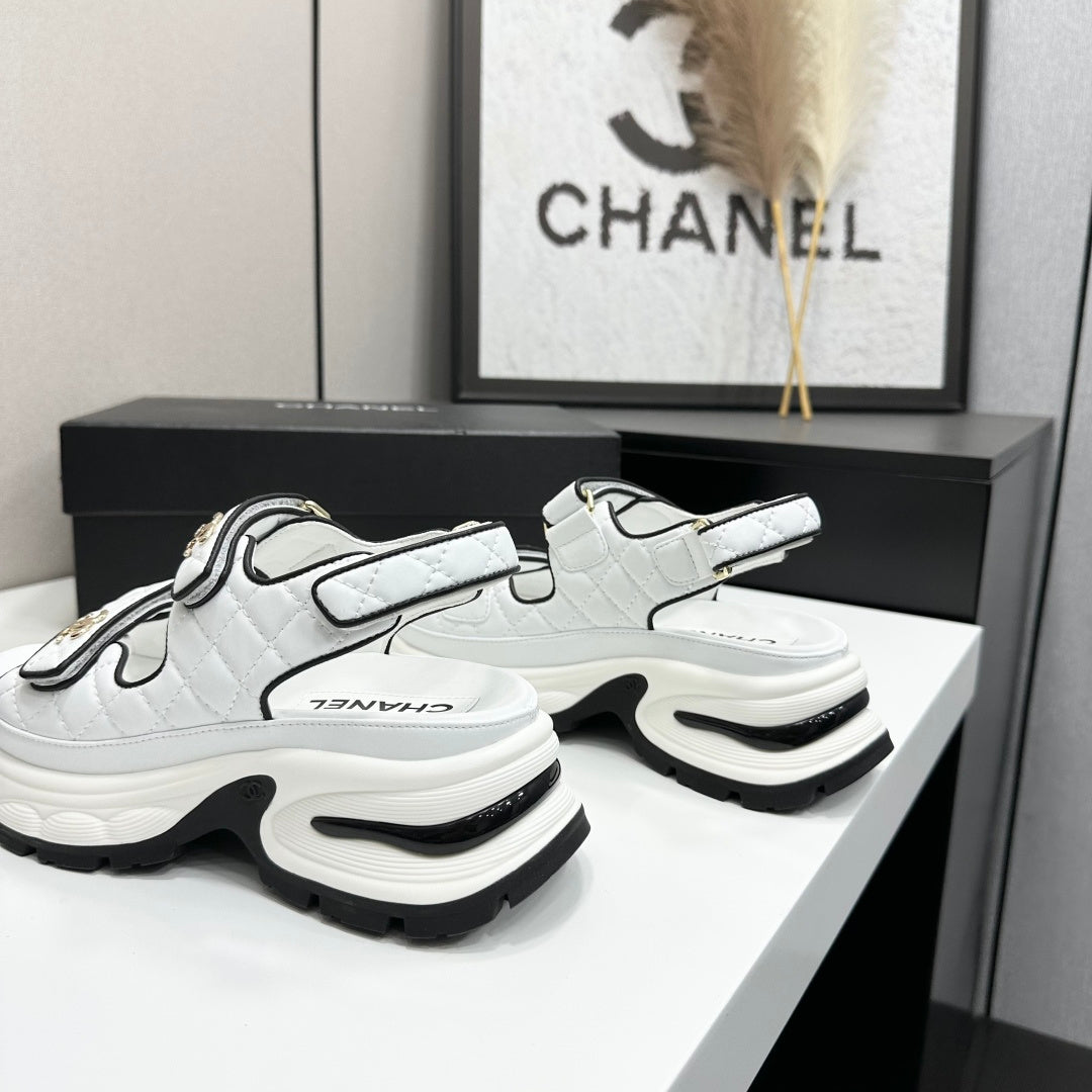 Channel 2026 Chunky Sport Sandals 65mm Patent Calfskin 894909