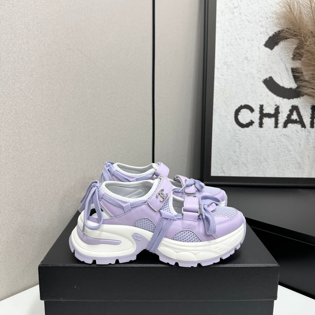 Channel 2026 Premium Casual Sneakers 55mm Mesh Calfskin 894895