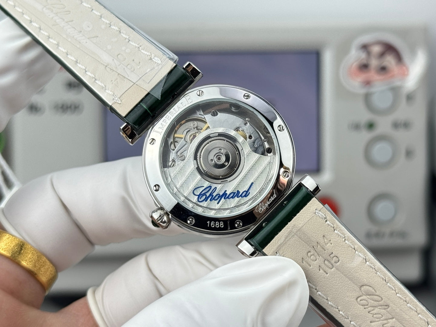Chopard Imperiale 29mm Sliver Case Green Crocodial Leather