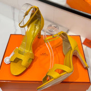 HM Joy Heeled Sandals Yellow Cowhide 294899