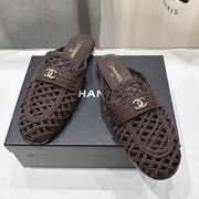 Channel 2026 Hand-Woven Mules Chocolate Calfskin 896471