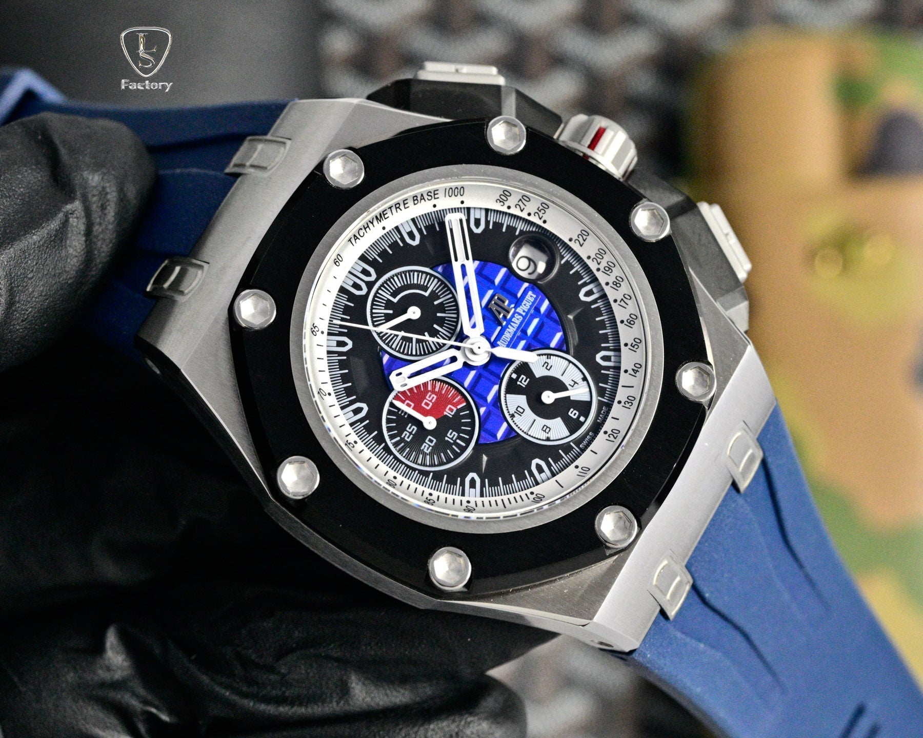 Audemars Piguet Royal Oak Chronograph 41mm Grey Case Black Blue Dial