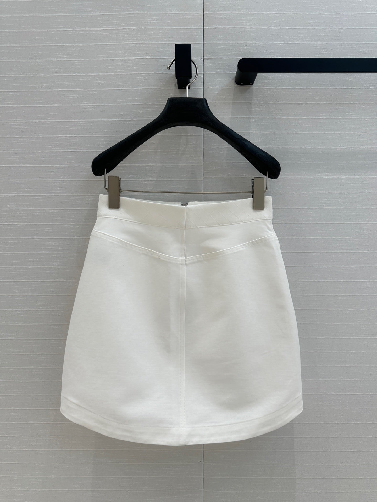 Hm 25  Zippered Skirt White Cotton