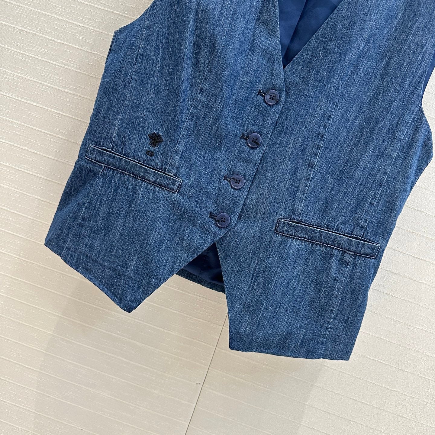 CD 25 Denim Vest Blue Cotton