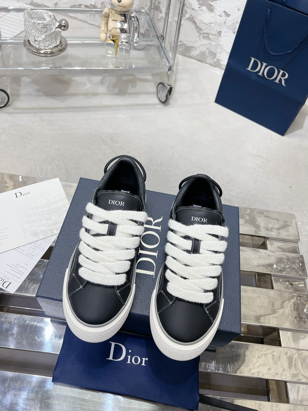 CD B33 Sneaker 30mm In Black Calfskin 100662